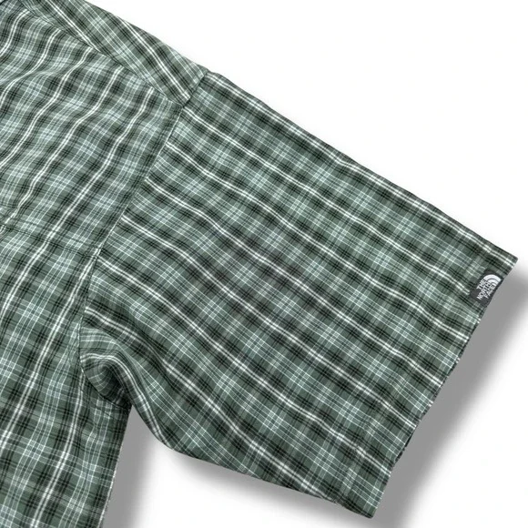 The North Face Shirt Mens Size XXL Green Plaid Short Sleeve Button Down - Picture 5 of 8